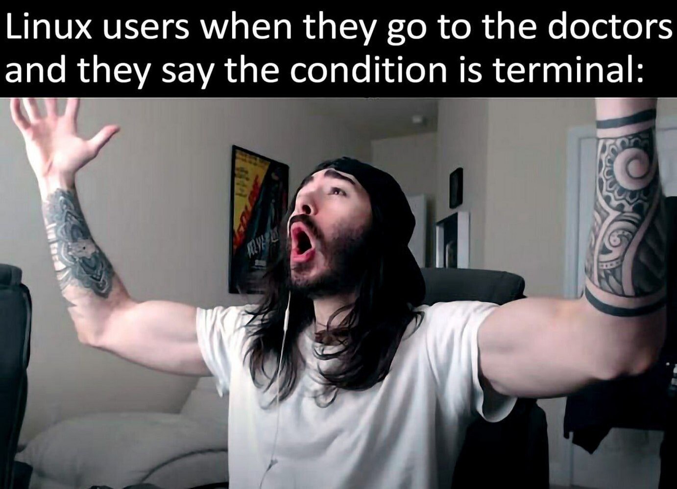 Linux users when they to the doctors and they say the condition is terminal: