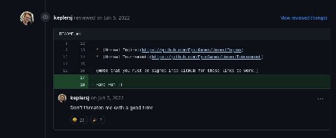 reviewed jun 5, 2022 View reviewed changes README 9 13 [Unreal 10 14 [Unreal 11 15 12 16 (Note that you must be signed into GitHub for these Links to work.) 18 Have Fun keplersj jun 5, 2022 Don't thre