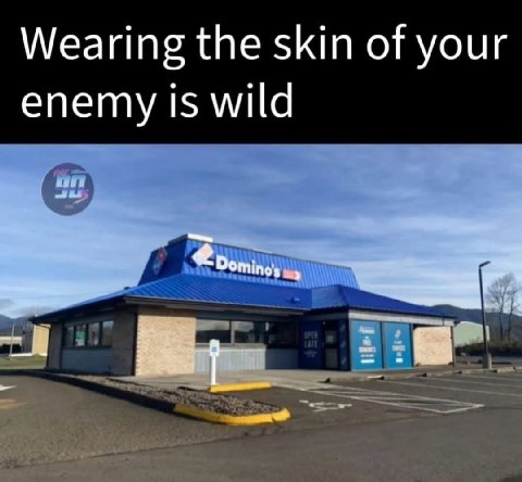 Wearing the skin of your enemy is wild