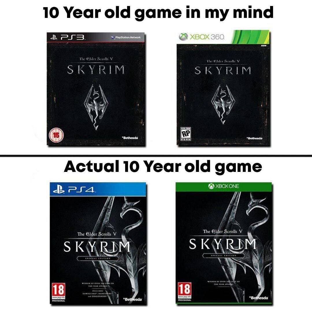 10 Year old дате in my mind Less SKYRIM SKYRIM я я у Actual 10 Year old дате XBOXONE The