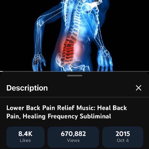 Description Lower Back Pain Relief Music: Heal Back Pain, Healing Frequency Subliminal 670,882 2015 Likes Views Oct 4