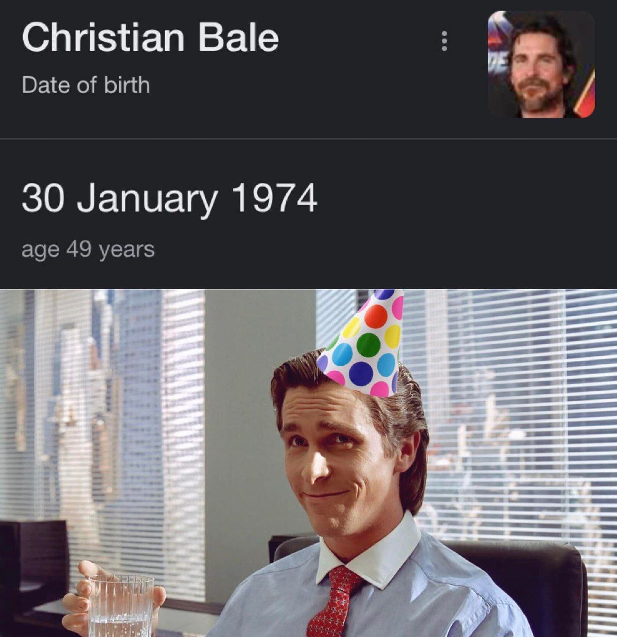 Christian Bale Date of birth 30 January 1974 age 49 years
