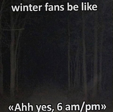 winter fans be like «Ahh yes, 6 am/pm»