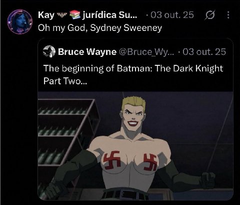 Кау juridica my God, Sydney Sweeney Bruce Wayne The beginning of Batman: The Dark Knight Part Two...