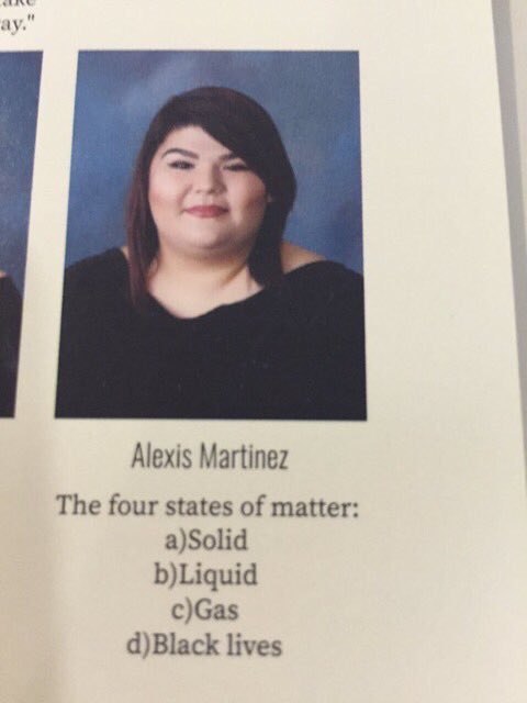 Alexis Martinez The four states of matter a)Solid b)Liquid c)Gas d)Black lives