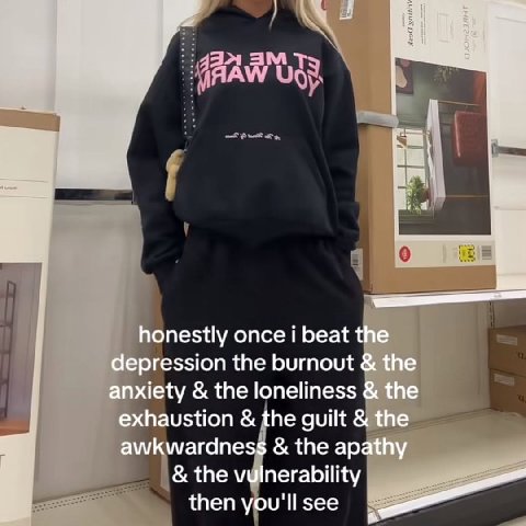 ЗАЛ “AAW Vie honestly once i beat the depression the burnout the anxiety the loneliness the exhaustion the guilt the awkwardness the apathy the vulnerability then you'll see