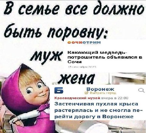 В семье все должно быть поровну Какающий медведь- потрошитель объявился в муж Сочи жена Boponenc 2:00 музей вчера в Застенчивая пухлая крыса растерялась и не смогла рейти дорогу в Воронеже