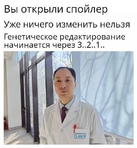 Вы открыли спойлер Уже ничего изменить нельзя Генетическое редактирование начинается через 3..2..1..