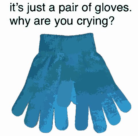 it’s just a pair of gloves. why are you crying?