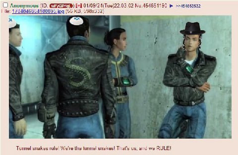 Anonymous [+1 01/09/24(Tue)22:03:02 No.454651190 >>454653532 56 File: 1 7048468641 30895 jpg С: У Tunnel snakes rule! We're the tunnel snakes! That's and we RULE!