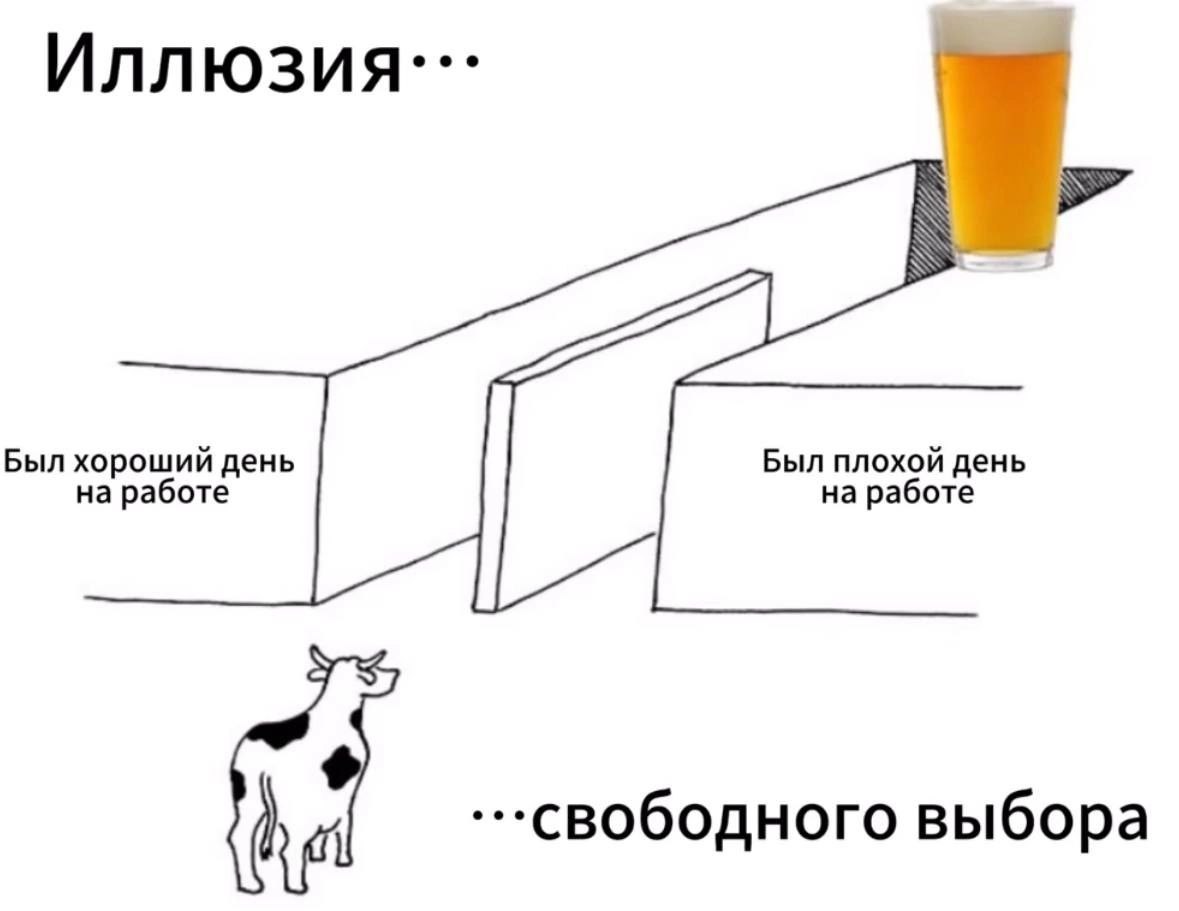 Иллюзия: Был хороший день Был плохой день на работе на работе ...свободного выбора