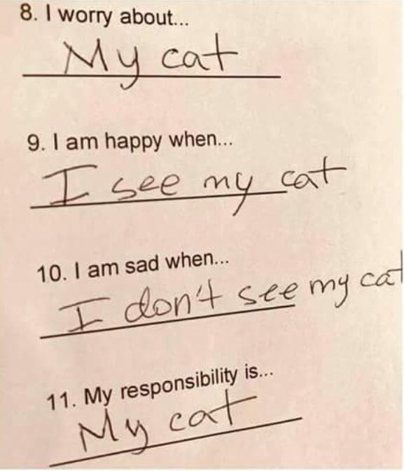 8. worry about 9. happy when cee my 40. sad 41. у responsibil'y