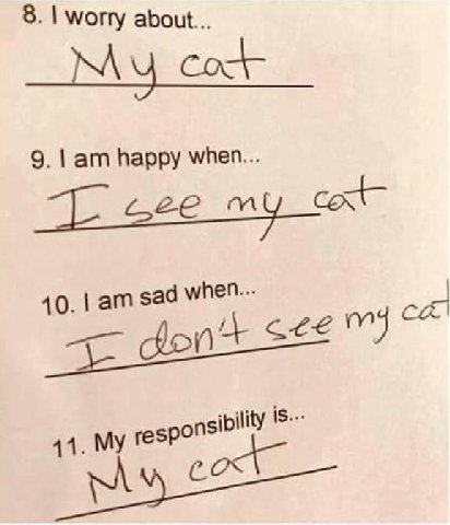 8. worry about 9. happy when cee my 40. sad 41. у responsibil'y
