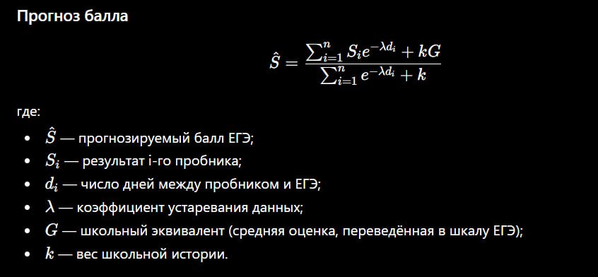 я тут подумал и вот это вместе с тупой машиной вывел

тут есть репетиторы с данными по пробникам и уже сдавшими ЕГЭ учениками? формулу бы обкатать

желательно навскиду чтобы было не менее 5 пробников,
