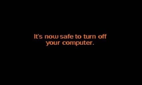 now safe to turn off your computer.