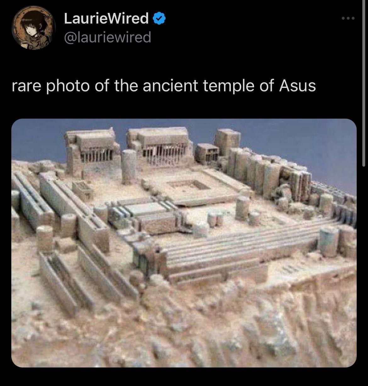 Lauriewired @lauriewired rare photo of the ancient temple of Asus