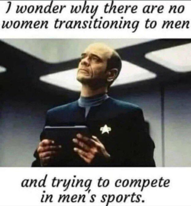 wonder why there are no women transitioning to men ome and trying to compete in mens sports.