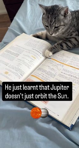 He just learnt that Jupiter tjust orbit the Sun.