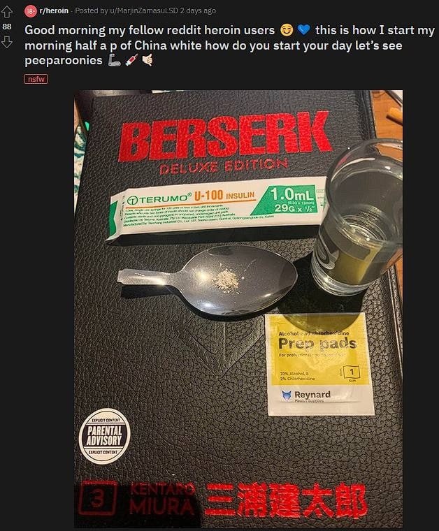 г/пегот 85 Good morning my fellow reddit heroin users this is how I start my morning half a of China white how you start your day let’s see peeparoonies 2. INSUL! PARENTAL