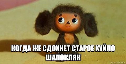 КОГДА HE СДОХНЕТ СТАРОЕ ХУЙЛО ШАПОКЛЯК