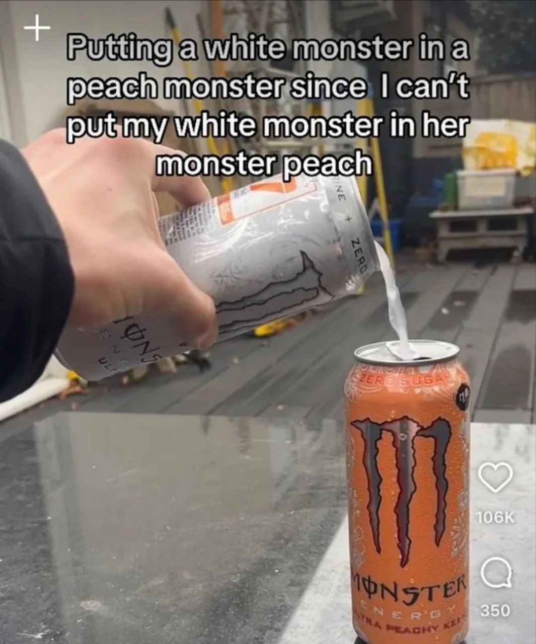 rutting а white monster а реасй monster since can't putmy white monster he monster peach 350
