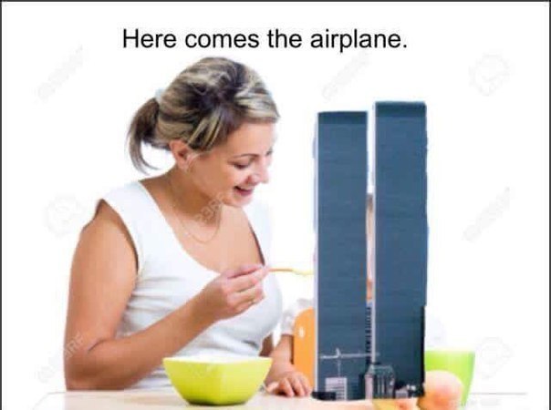 Here comes the airplane. 5”