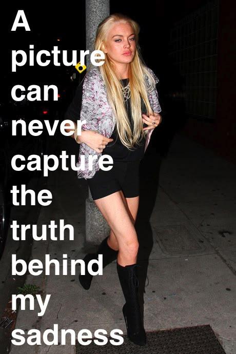 А picture can neve capture the truth behind my sadness