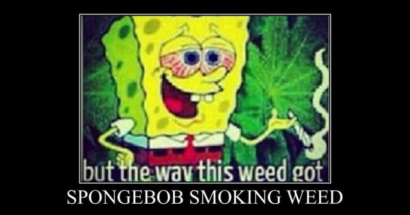 9 hit the wav this weed SPONGEBOB SMOKING WEED