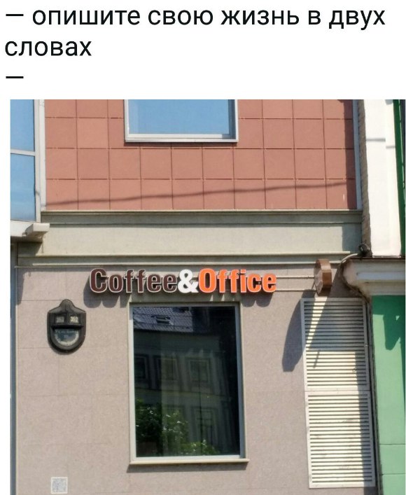 опишите свою жизнь в двух словах