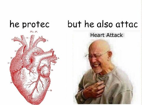 he protec but he also attac Fig. 87. Heart Attack 1 We i Mint tad 2 И