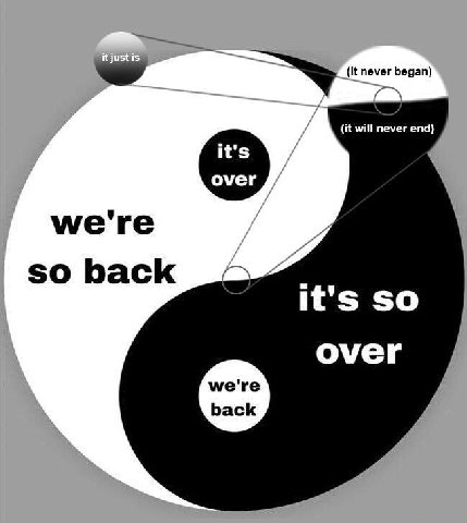 (it never began) (it will end) we're so back it's so over
