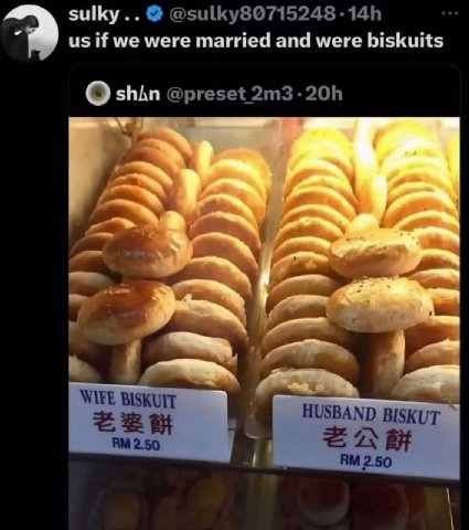 sulky @sulky80715248 if we were married and were biskuits @preset WIFE BISKUIT HUSBAND BISKUT 2.50