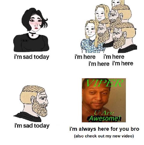 2 sad today i'mhere Awesome! sad today always here for you bro (also check out my new video)