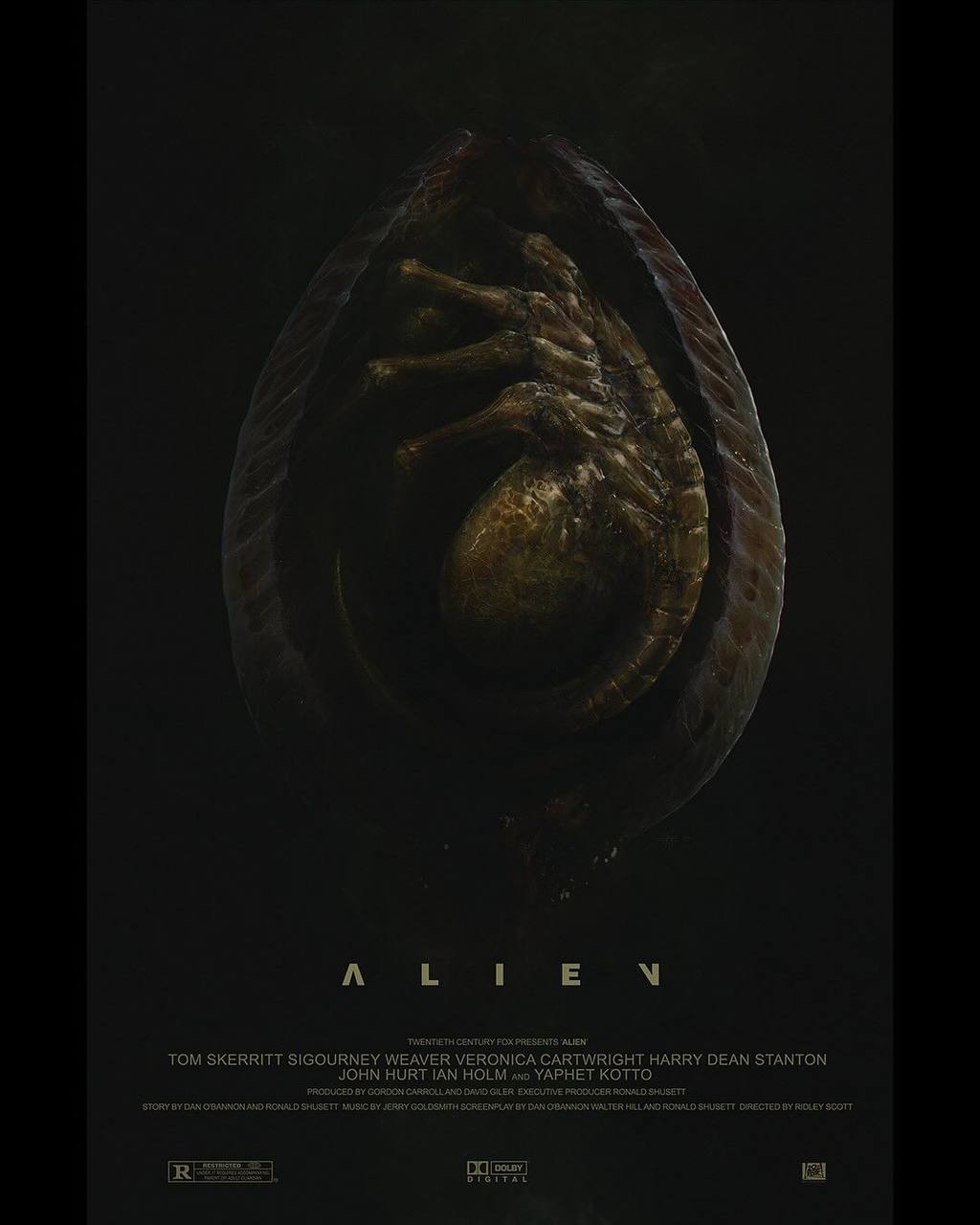 Я #7 i A 1 CENTURY FOX PRESENTS TOM SKERRITT SIGOURNEY WEAVER VERONICA CARTWRIGHT HARRY DEAN STANTON JOHN HURT IAN HOLM ano УАРНЕТ КОТТО. GORDON CARROLL AND GLER EXECUTIVE RONALO SHUSETT ‘STORY DAN OB