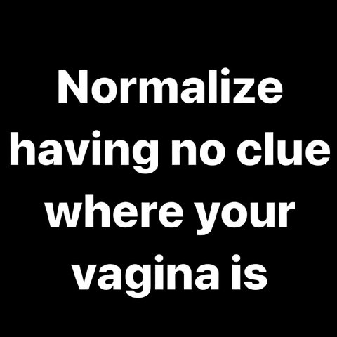 Normalize having no clue where your vagina Is