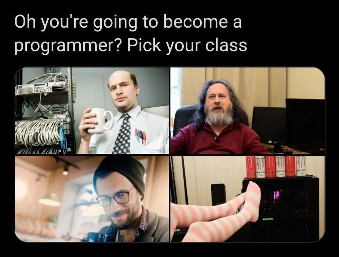 youre going to become a programmer? Pick your class