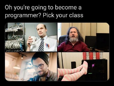 youre going to become a programmer? Pick your class