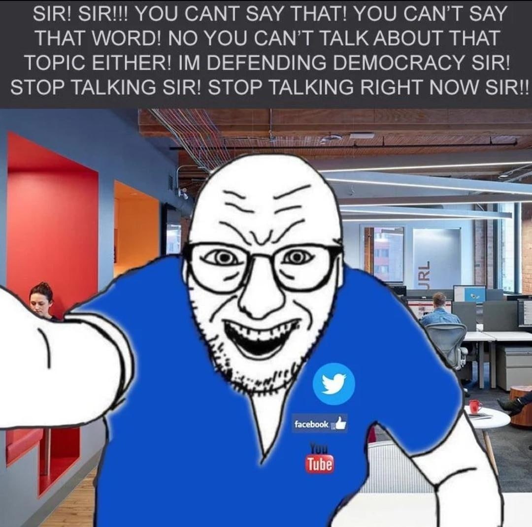 SIR! SIR!!! YOU CANT SAY THAT! YOU САМТ SAY THAT WORD! NO YOU CAN’T TALK ABOUT THAT TOPIC EITHER! DEFENDING DEMOCRACY SIR! STOP TALKING SIR! STOP TALKING RIGHT NOW у С у 4 и Tube