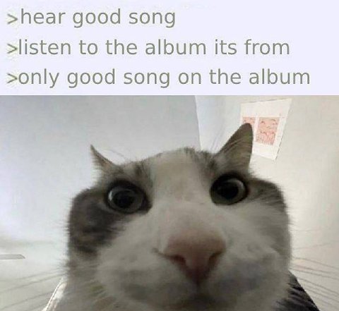 >hear good song >listen to the album its from >only good song on the album