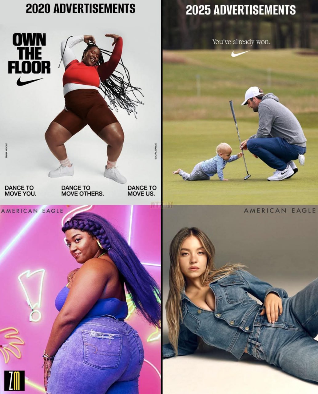 2020 ADVERTISEMENTS 2025 ADVERTISEMENTS You've won. THE У FLOOR DANCE TO MOVE YOU. MOVE OTHERS. DANCE TO MOVE DANCE TO AMERICAN EAGLE 4