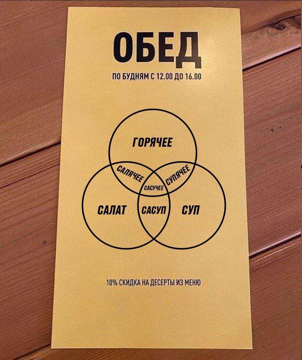 ОБЕД БУДНЯМ С 12.00 ДО 16.00 10% СКИДКА НА ДЕСЕРТЫ ИЗ МЕНЮ