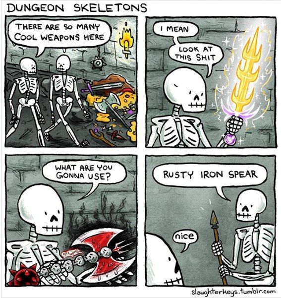 DUNGEON SKELETONS THERE ARE So MANY MEAN Cool WEAPONS HERE AT SHIT WHAT ARE You RUSTY IRON SPEAR USE? я