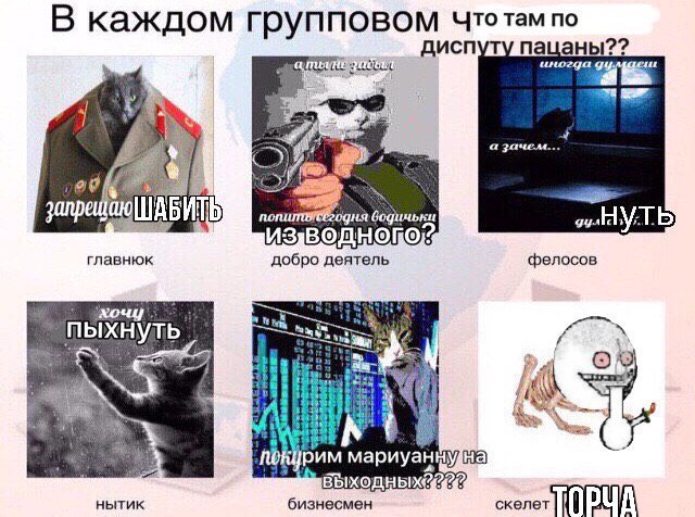 В каждом групповом чтотам по Aucn a 7 а зачели... ШАБИТЬ бодичьки „„НУ главнюк добро деятель фелосов on рим мариуаннудна HbITUK бизнесмен