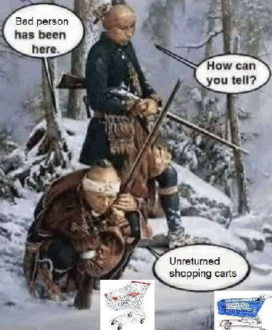 Вад регзоп has been у tell? all we, Unreturned shopping carts