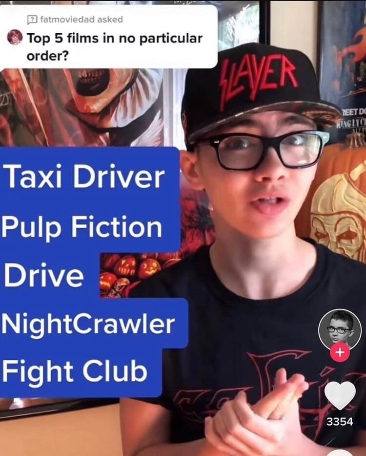 [2] fatmoviedad asked Top 5 films in no particular order? Тах! Driver Pulp Fiction Drive NightCrawler Fight Club 3354