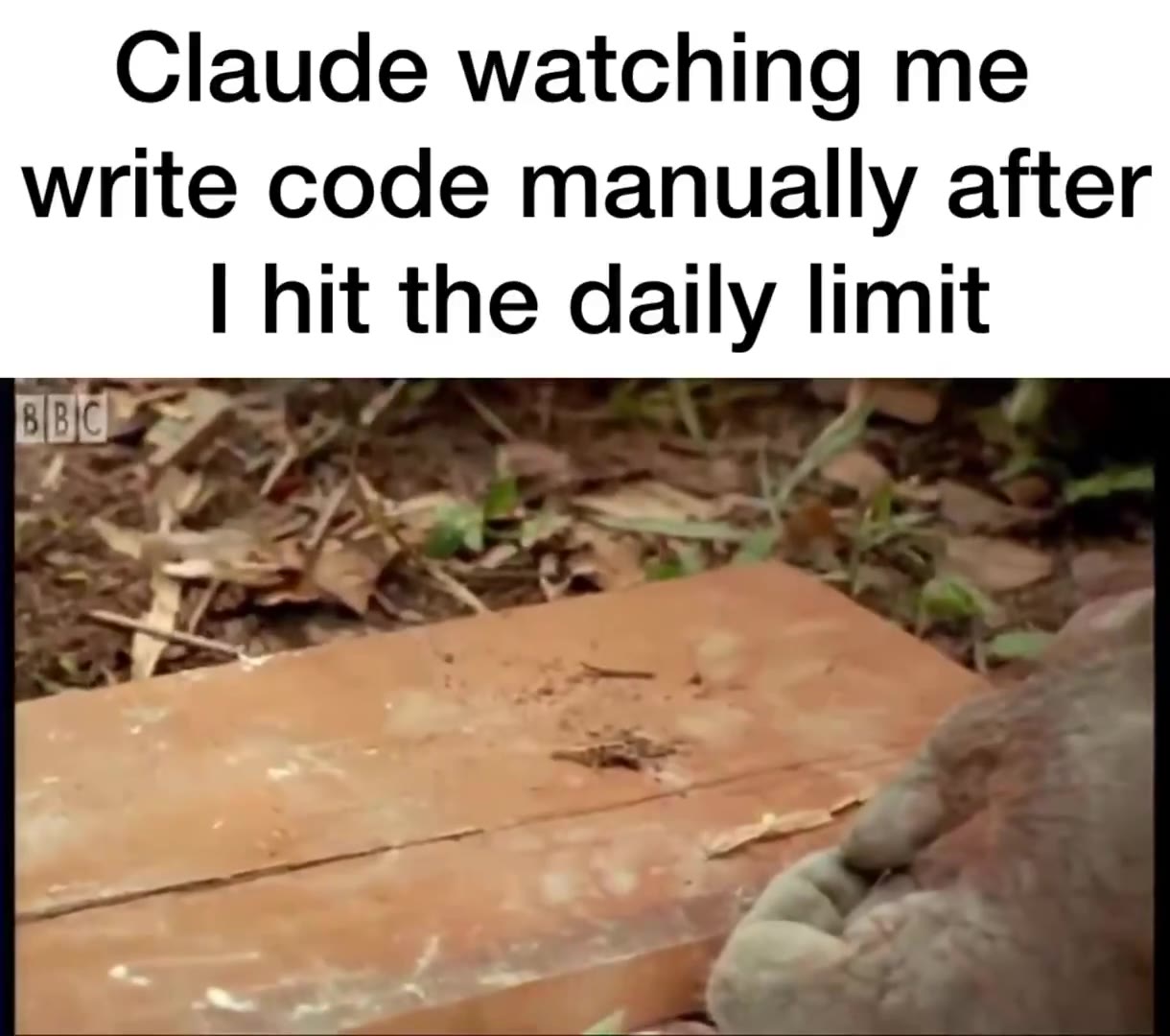 Claude watching те write code manually after | hit the daily limit