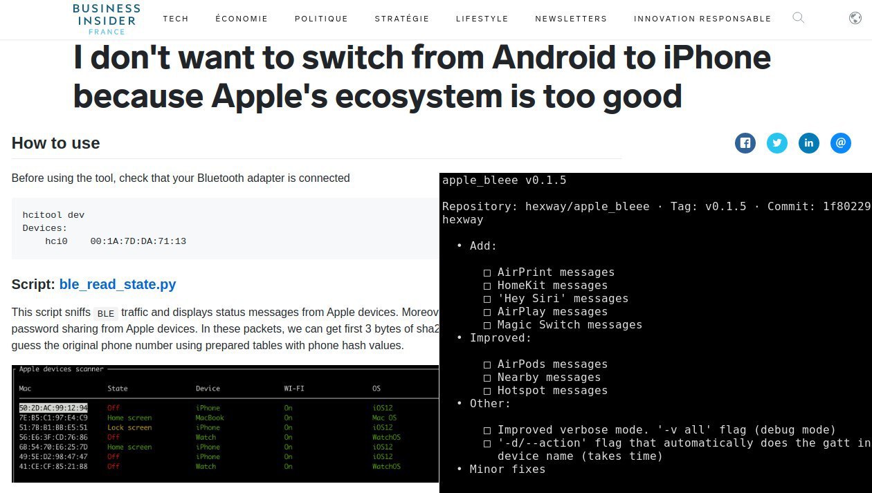 BUSINESS INSIDER TECH ECONOMIE POLITIQUE STRATEGIE LIFESTYLE NEWSLETTERS INNOVATION RESPONSABLE itch Android to iPh don't want to switch from Android to iPhone tem is because Apple's ecosystem is too 