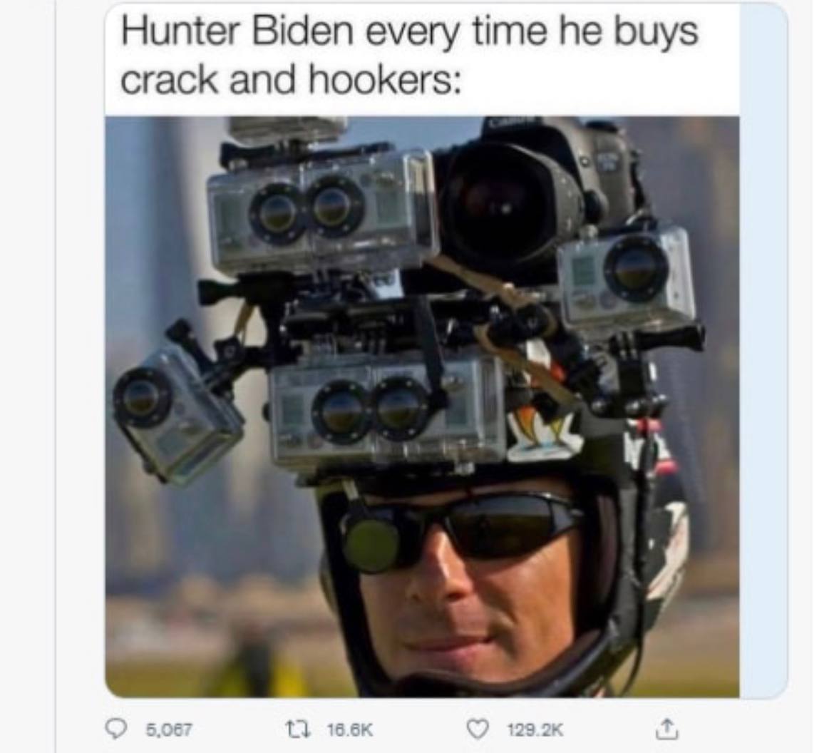 Hunter Biden every time he buys crack and hookers