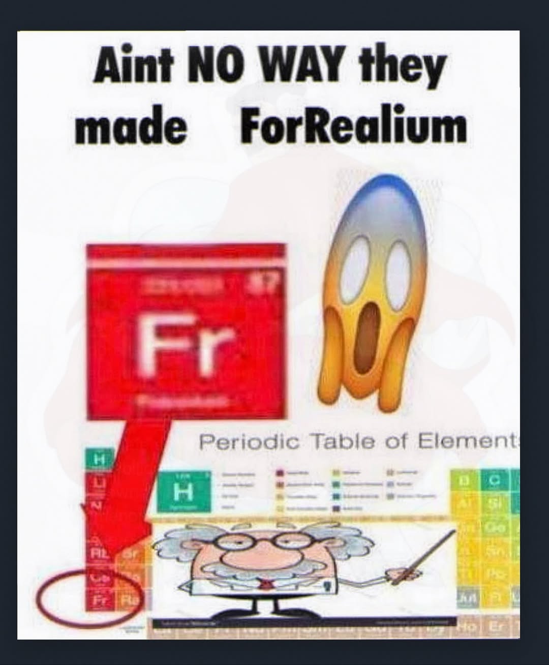 Aint NO WAY they made ForRealium Periodic Table of Element a