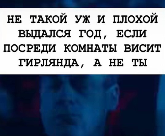 НЕ ТАКОЙ И ПЛОХОЙ ВЫДАЛСЯ ГОД, ЕСЛИ ПОСРЕДИ КОМНАТЫ ВИСИТ ГИРЛЯНДА, А НЕ ТЫ
